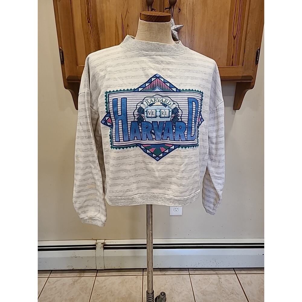 Harvard University Vintage 90s Crewneck Sweatshirt Grey, Mens 0S Made in USA